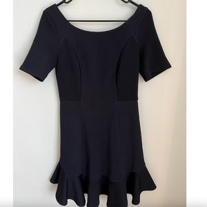 Anthropologie Black Fit + Flare Textured Dress